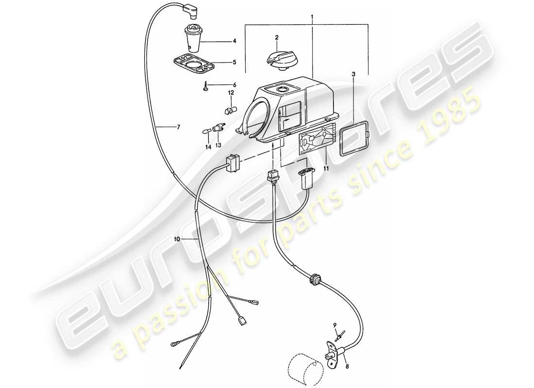 porsche 911 (1976) control mechanism - for - heater part diagram