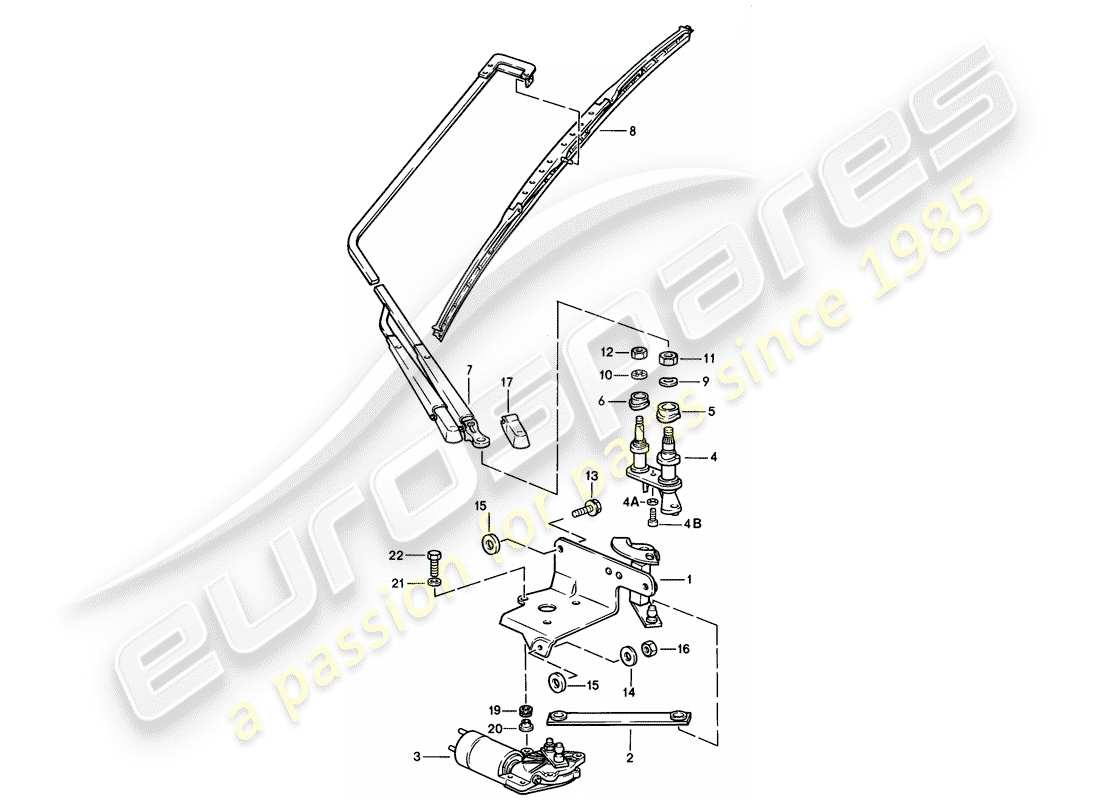 porsche 928 (1986) rear window wiper part diagram