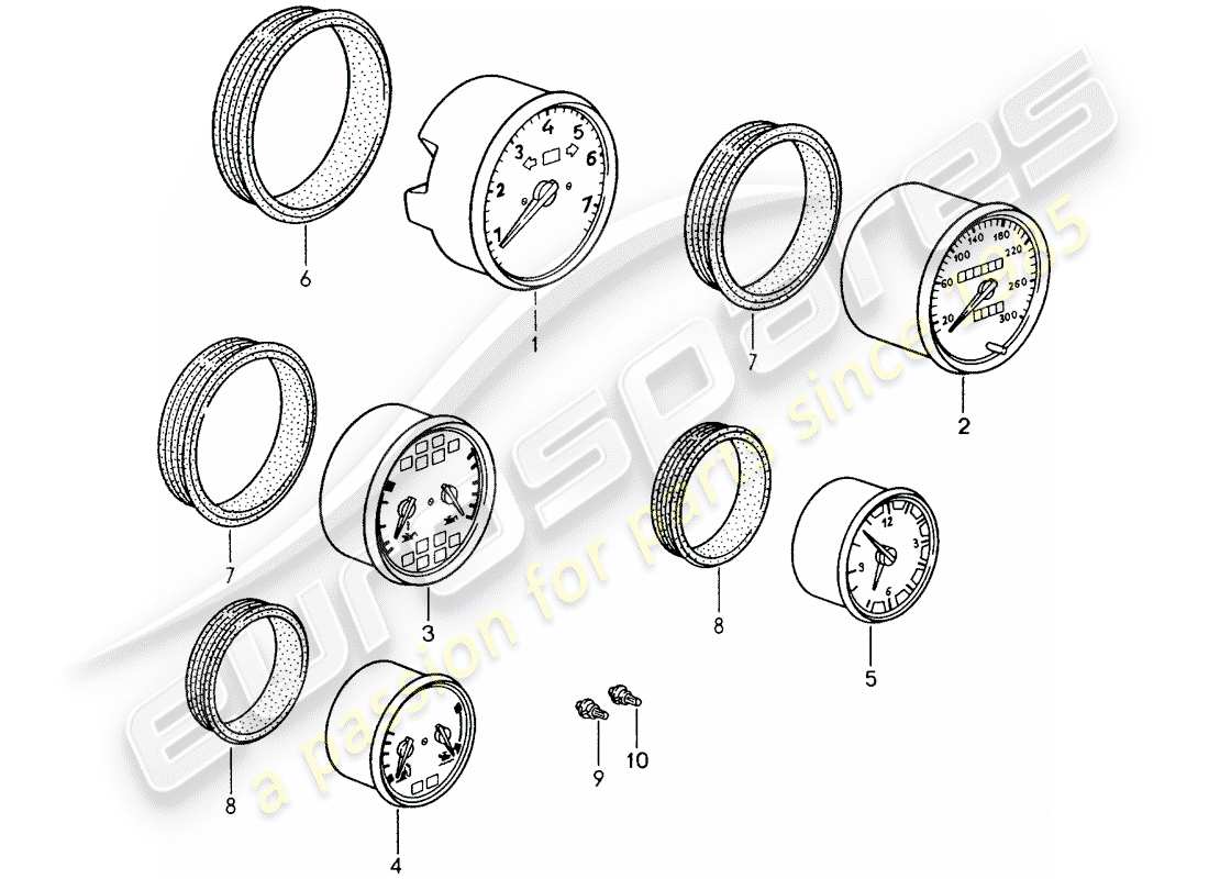 porsche 993 (1998) instruments part diagram