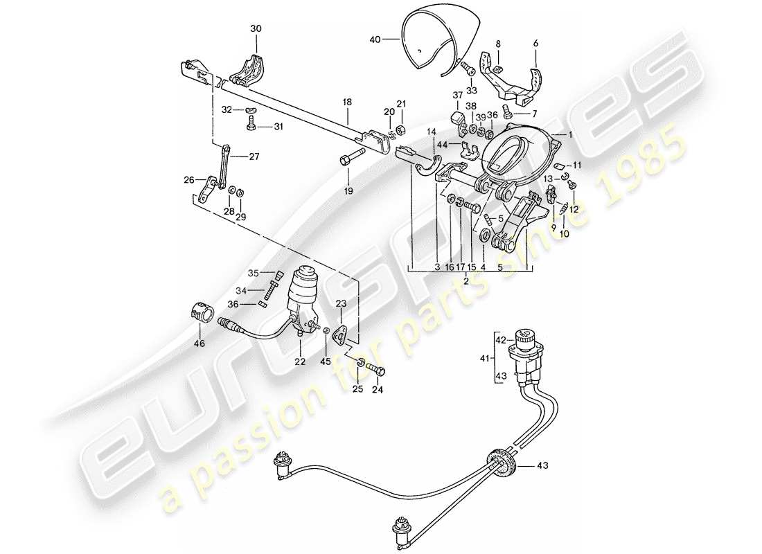 porsche 928 (1987) pop-up headlight part diagram