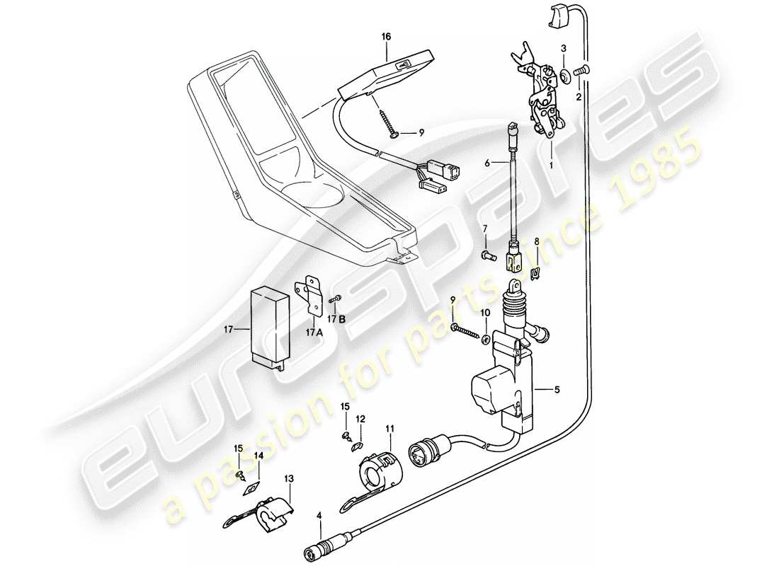 porsche 911 (1987) central locking system part diagram