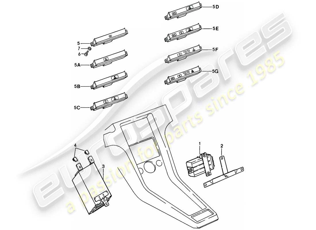 porsche 928 (1978) central indicator part diagram