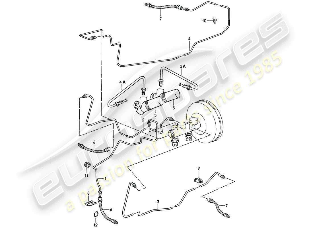 porsche 928 (1986) brake lines - d - mj 1983>> - mj 1983 part diagram