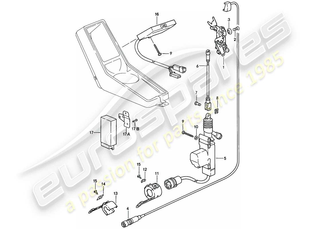 porsche 911 (1984) central locking system part diagram