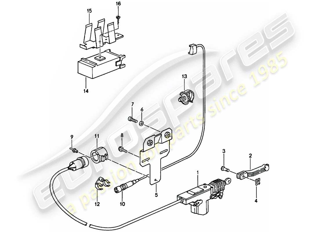 porsche 944 (1988) central locking system - d - mj 1986>> part diagram