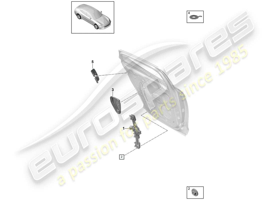 porsche panamera 971 (2020) window regulator part diagram