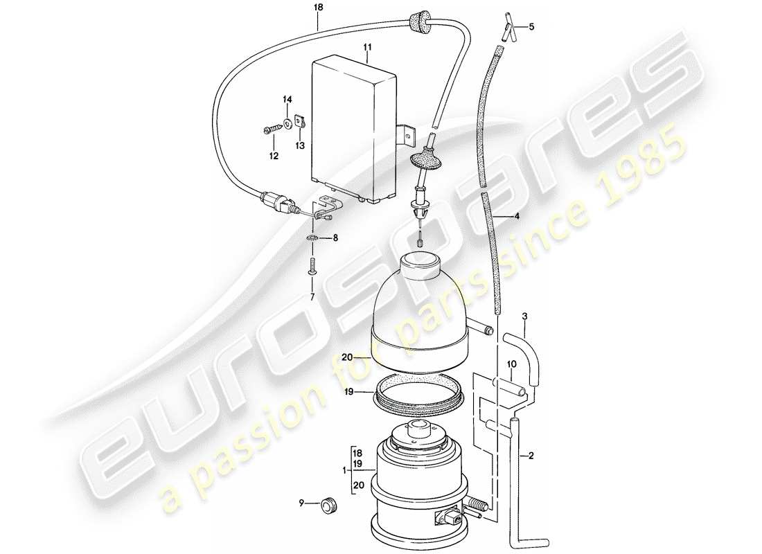 porsche 928 (1986) cruise control system part diagram