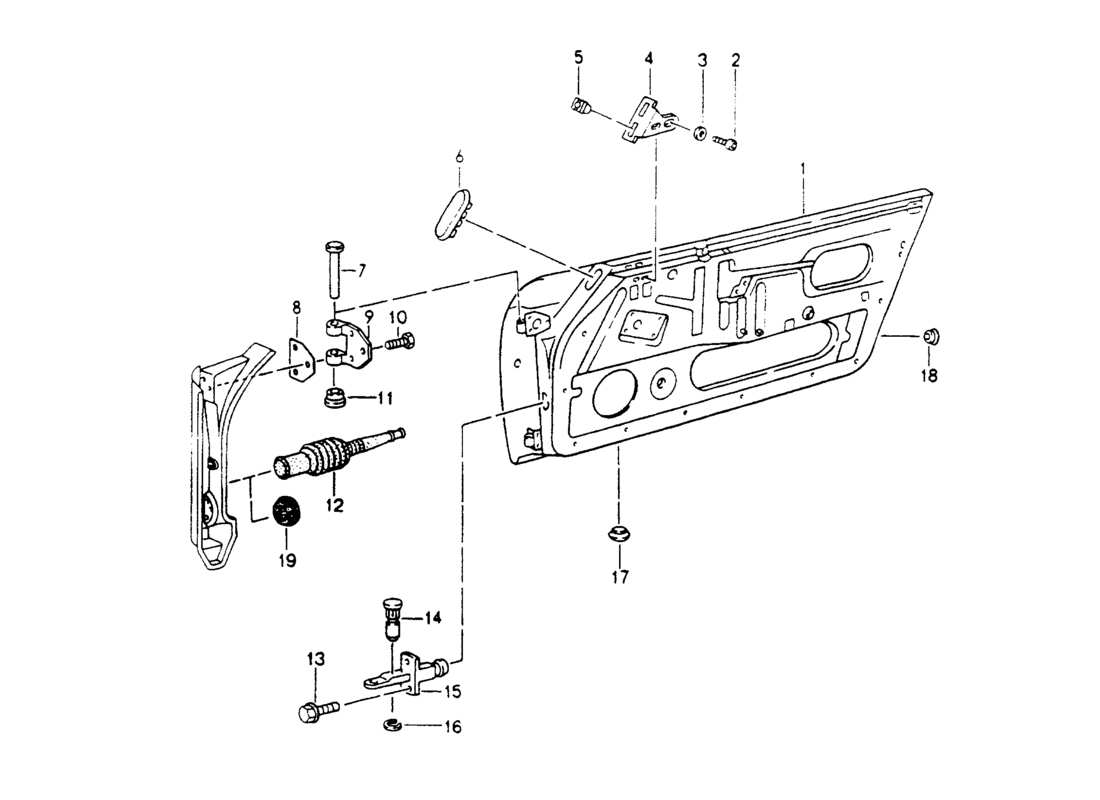 porsche 964 (1994) door shell part diagram