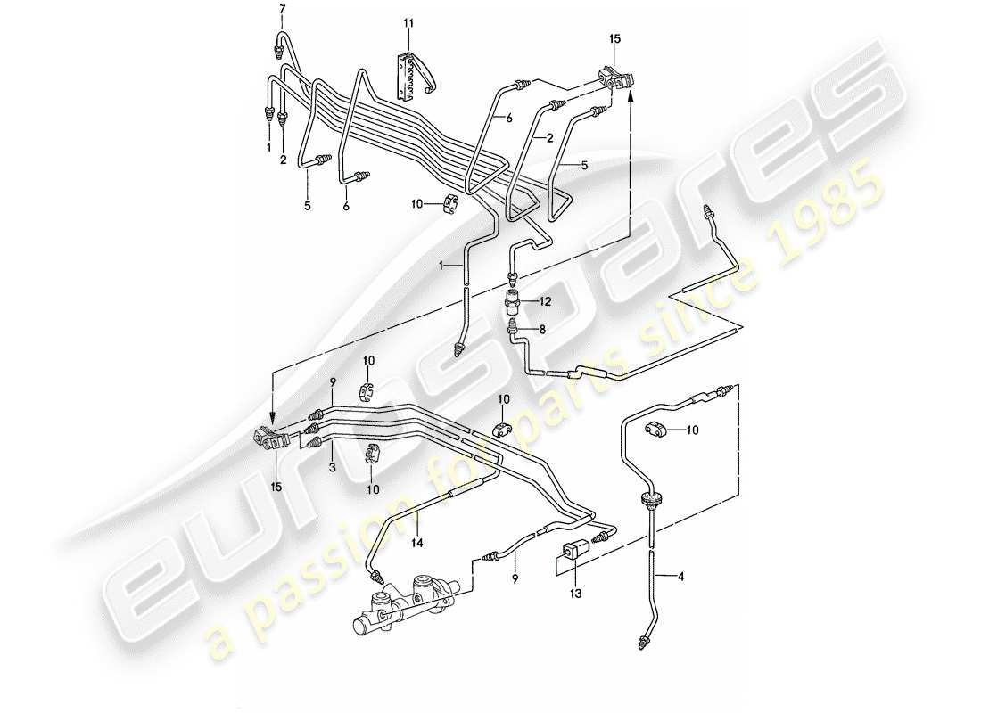 porsche 944 (1988) brake lines - -abs- part diagram