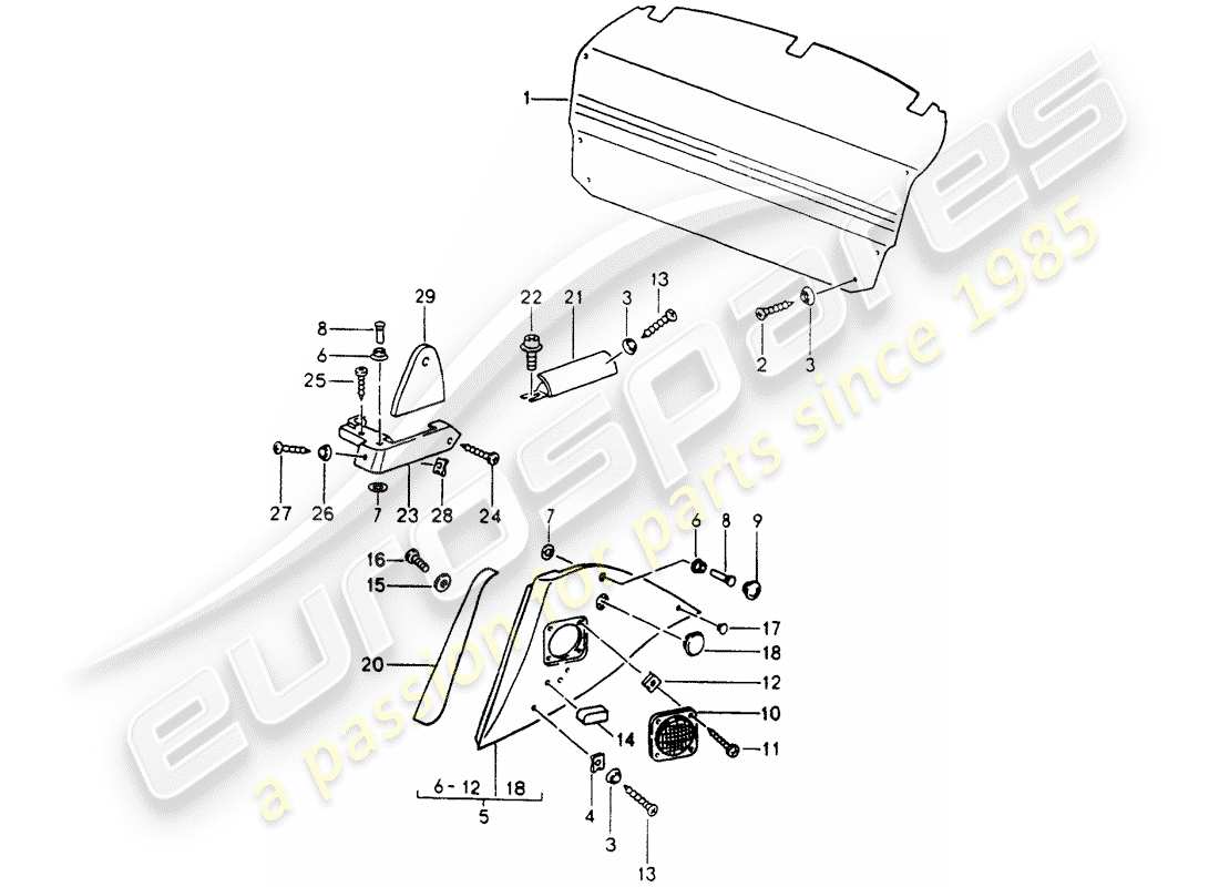 porsche 964 (1993) interior equipment part diagram