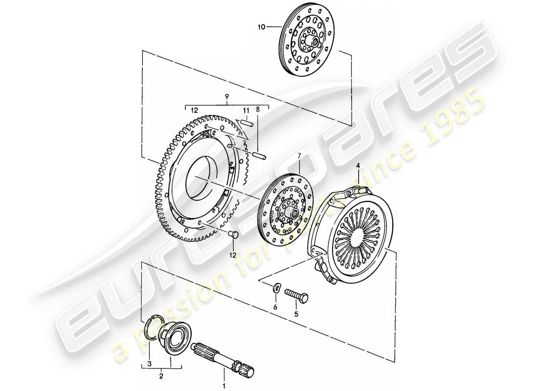 porsche 928 (1986) clutch part diagram