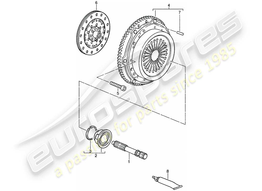 porsche 928 (1987) manual gearbox - clutch part diagram