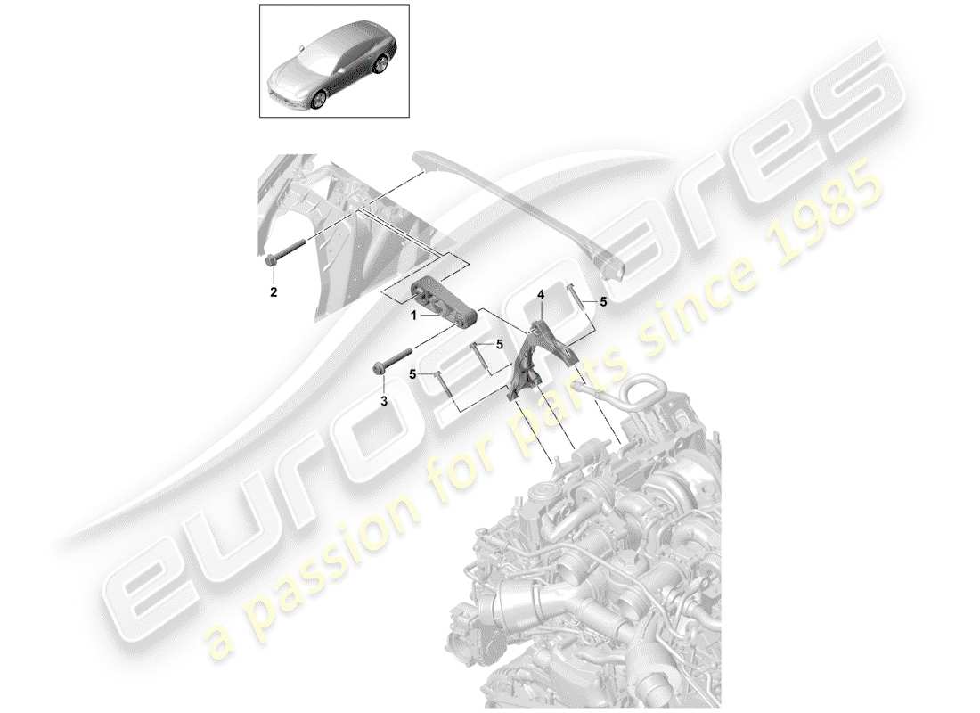 porsche panamera 971 (2020) engine lifting tackle part diagram