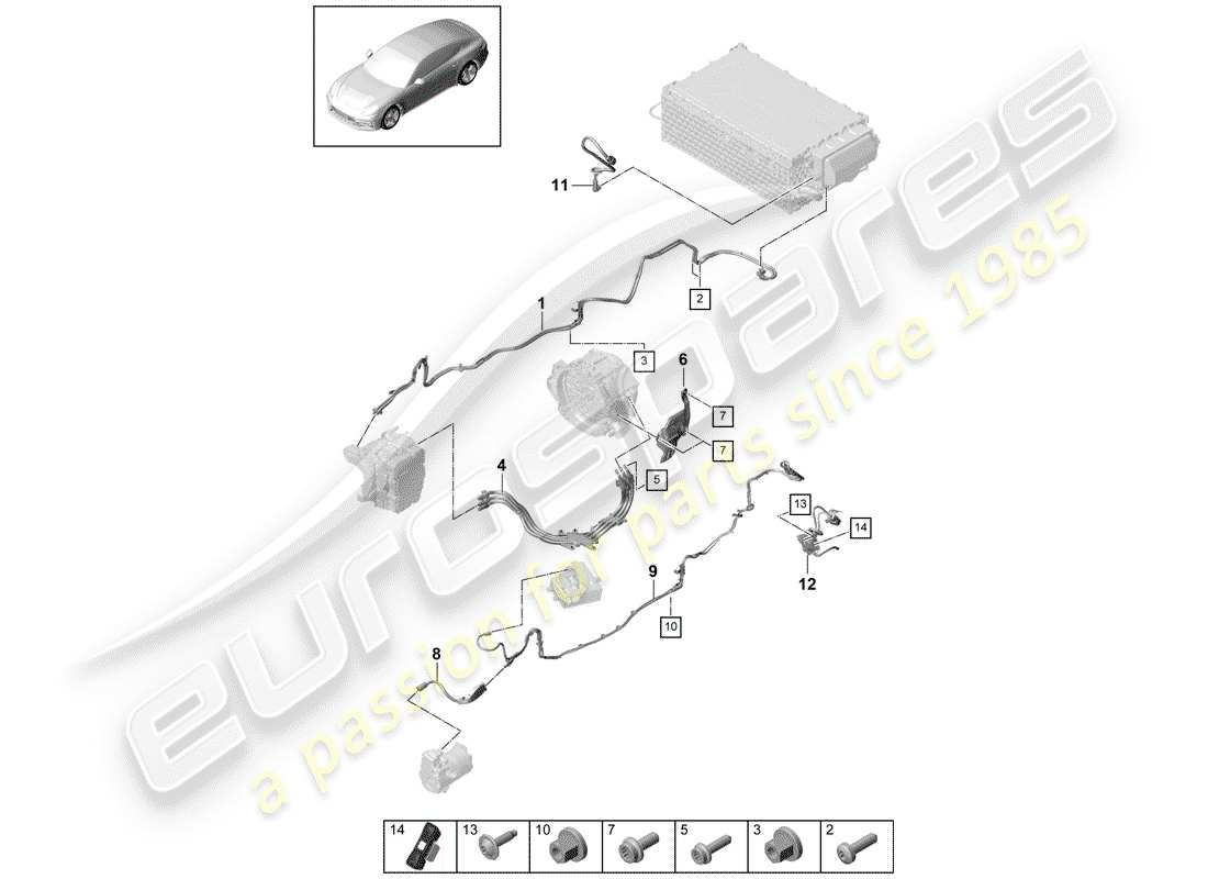 porsche panamera 971 (2020) wiring harnesses part diagram