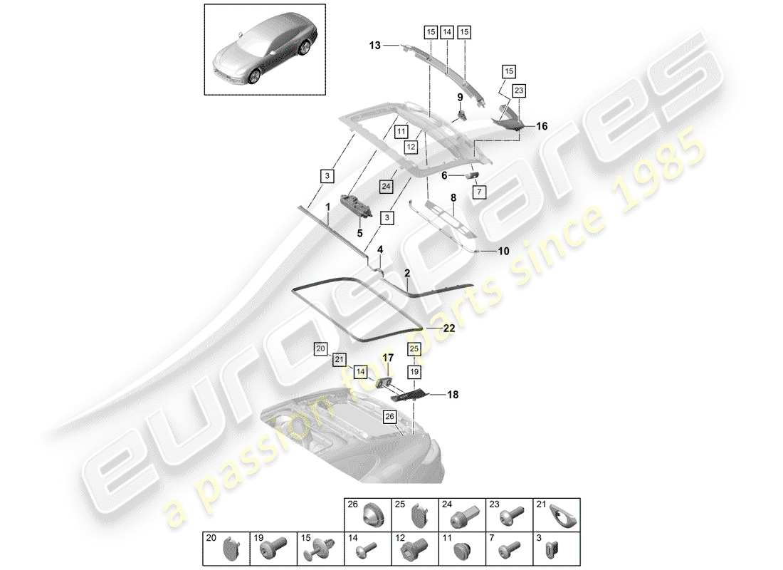 porsche panamera 971 (2018) gaskets part diagram