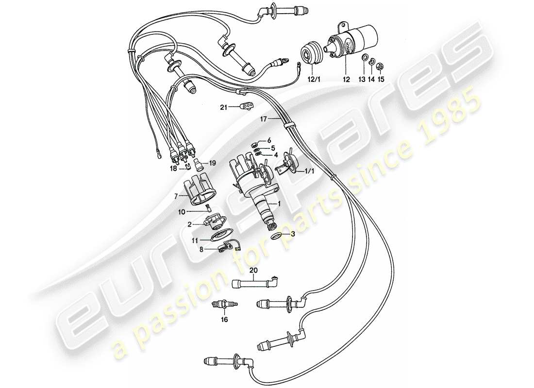 porsche 911 (1976) engine electrics part diagram