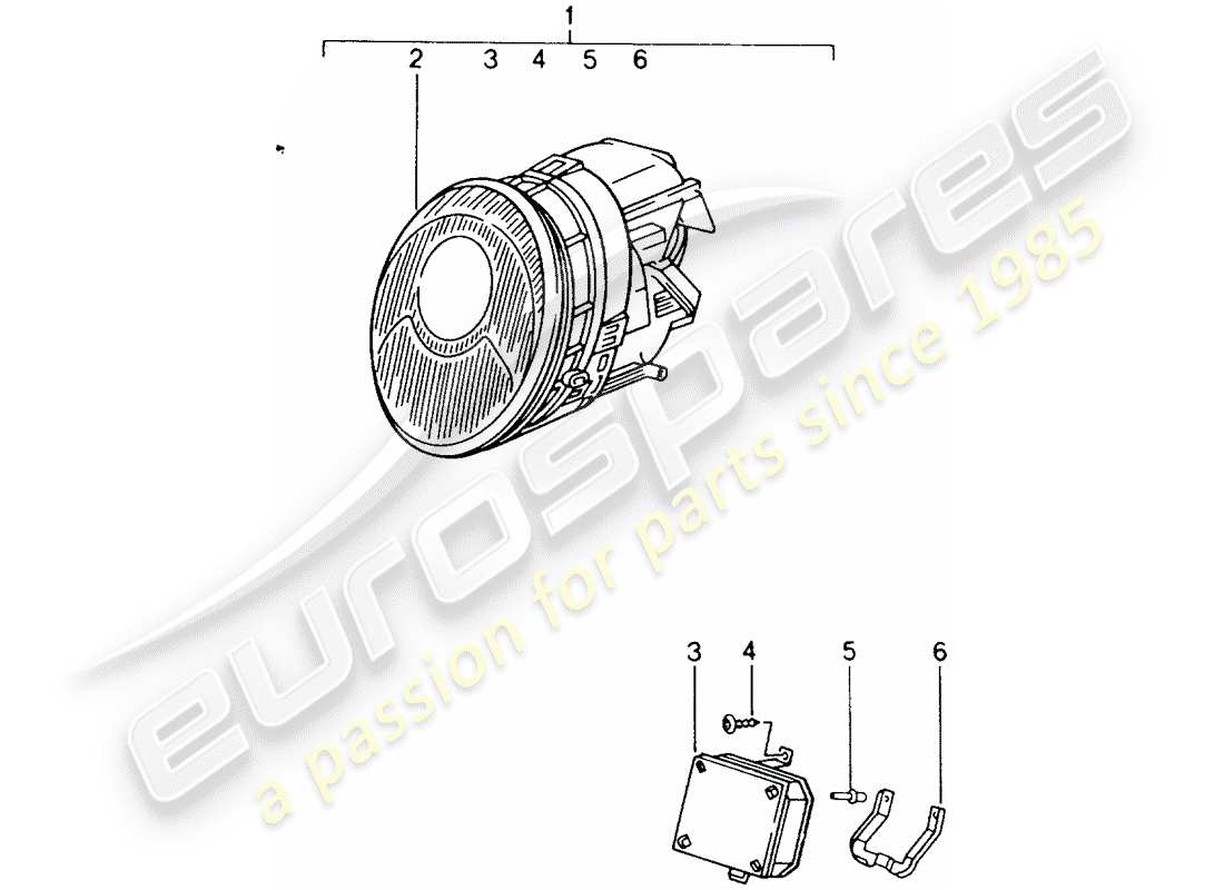 porsche tequipment catalogue (1993) headlamp part diagram