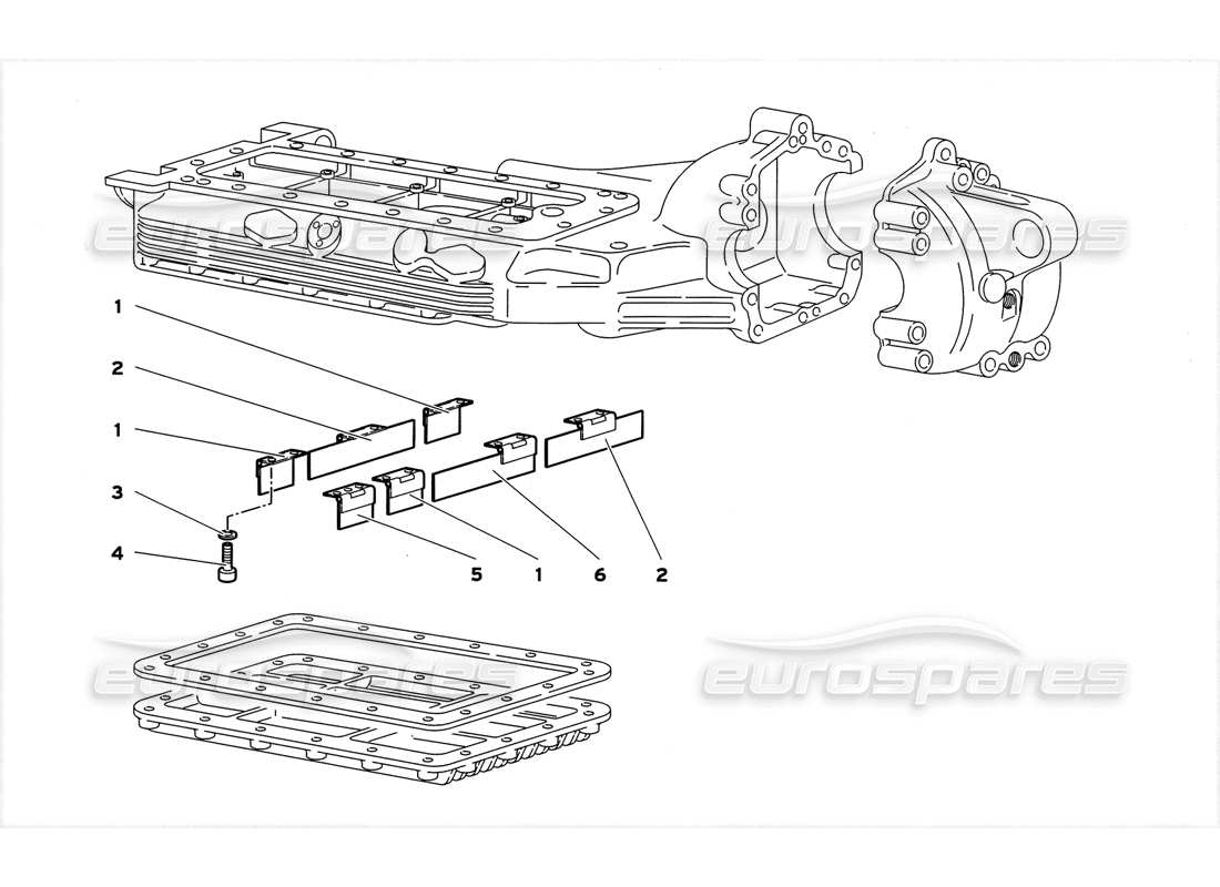 lamborghini diablo gt (1999) oil sump deflectors part diagram