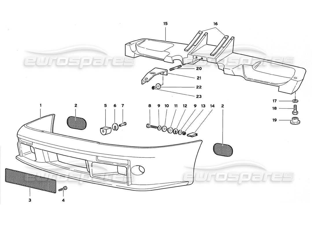 lamborghini diablo gt (1999) bumpers part diagram