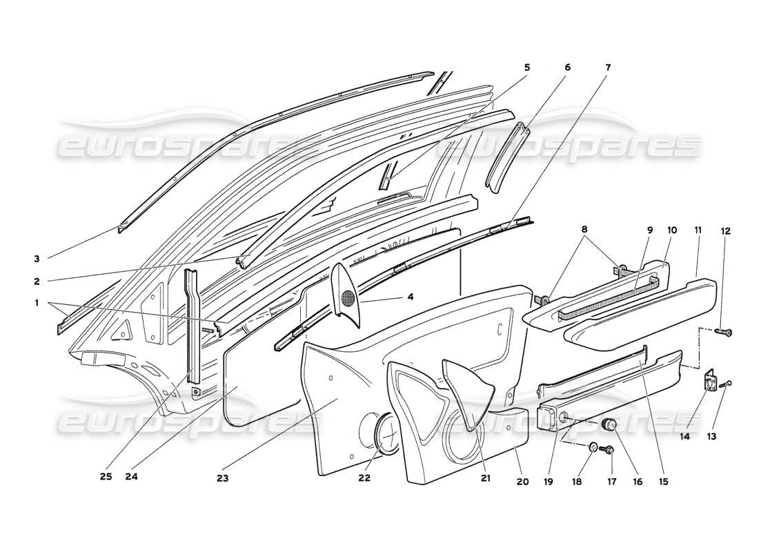 lamborghini diablo 6.0 (2001) doors part diagram