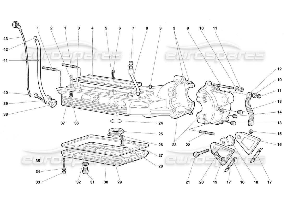 lamborghini diablo se30 (1995) oil sump part diagram