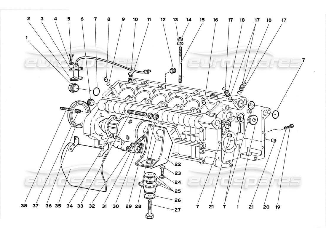 lamborghini diablo gt (1999) crankase part diagram