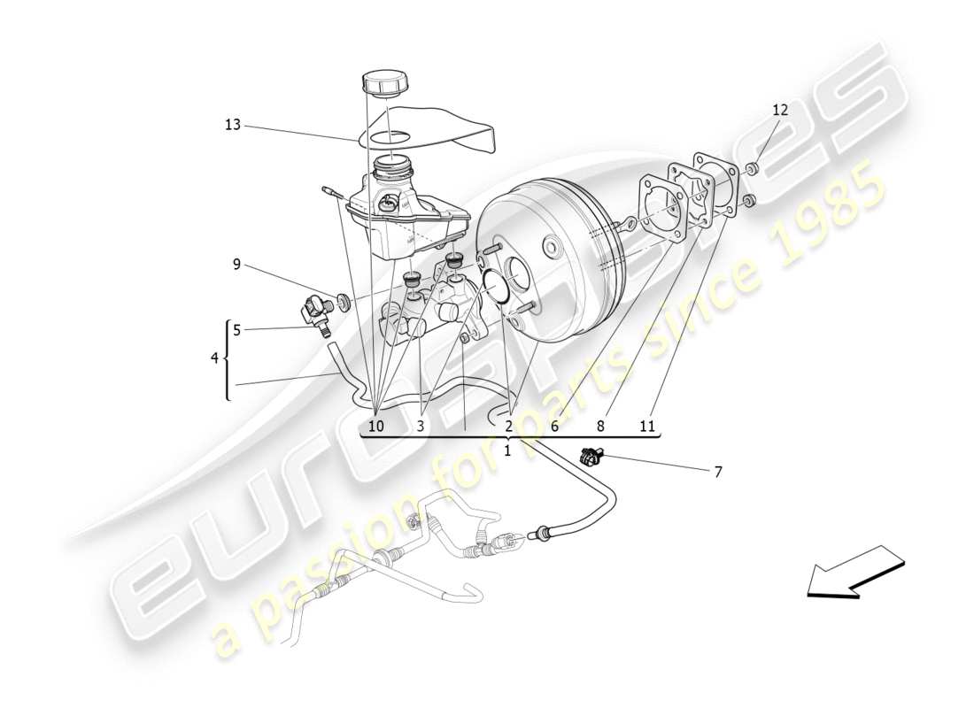 maserati qtp 3.0 bt v6 410hp (2014) brake servo system part diagram