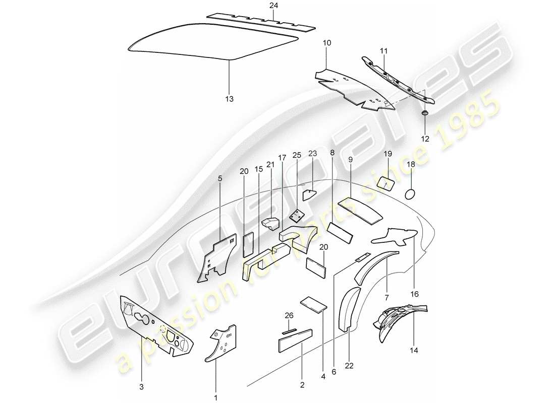 porsche 997 gen. 2 (2011) body shell part diagram