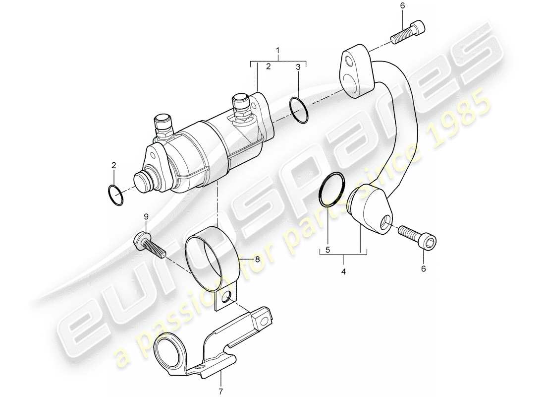 porsche 997 t/gt2 (2008) fuel cooling part diagram