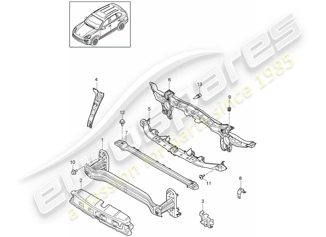 porsche cayenne e2 (2014) bracket part diagram