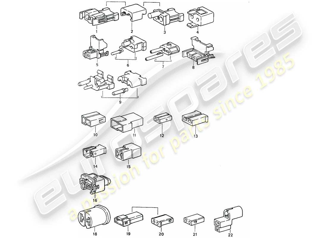 porsche 964 (1991) connector housing part diagram