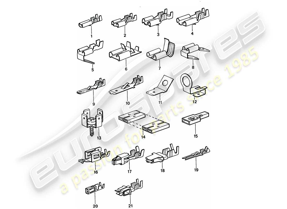 porsche 968 (1992) male blade terminal - push-on connector part diagram