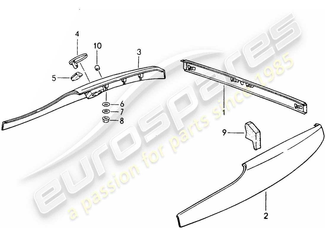 porsche 968 (1992) trims part diagram