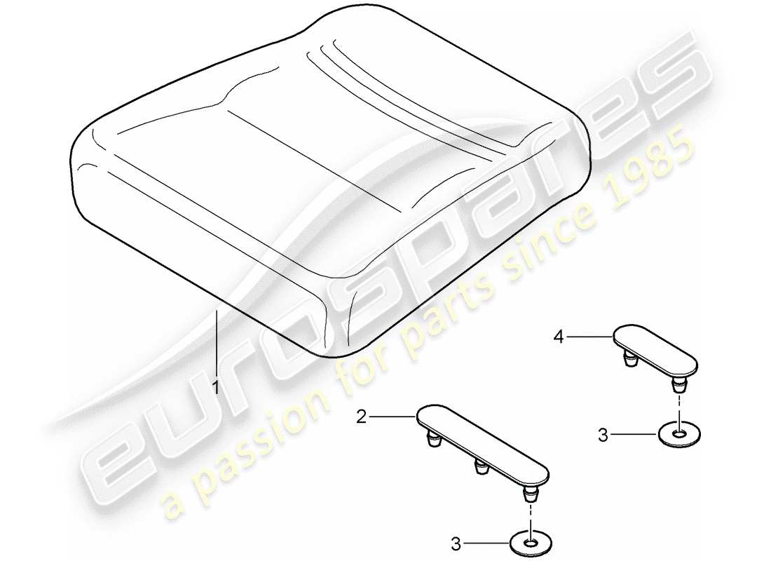 porsche 997 (2008) back seat cushion part diagram