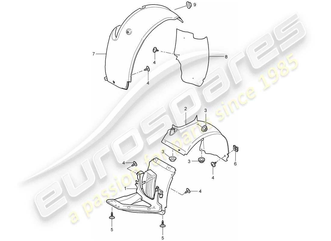 porsche 997 t/gt2 (2008) trims part diagram