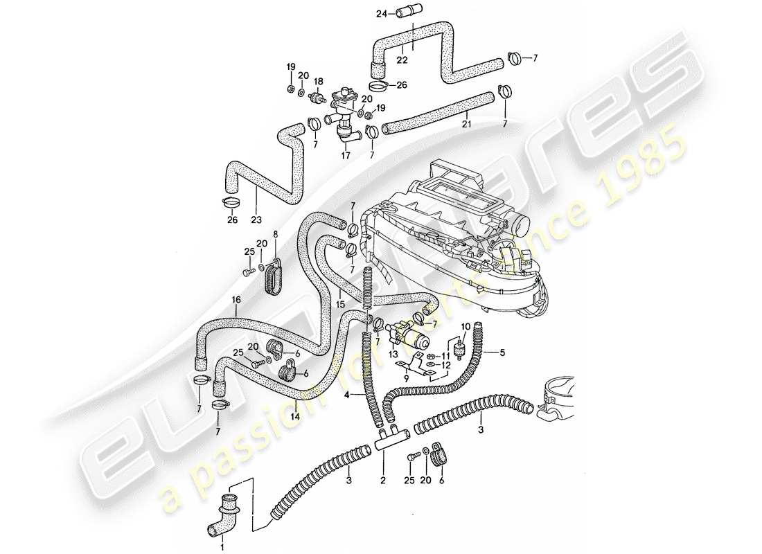 porsche 959 (1987) ventilation - heating system 2 part diagram