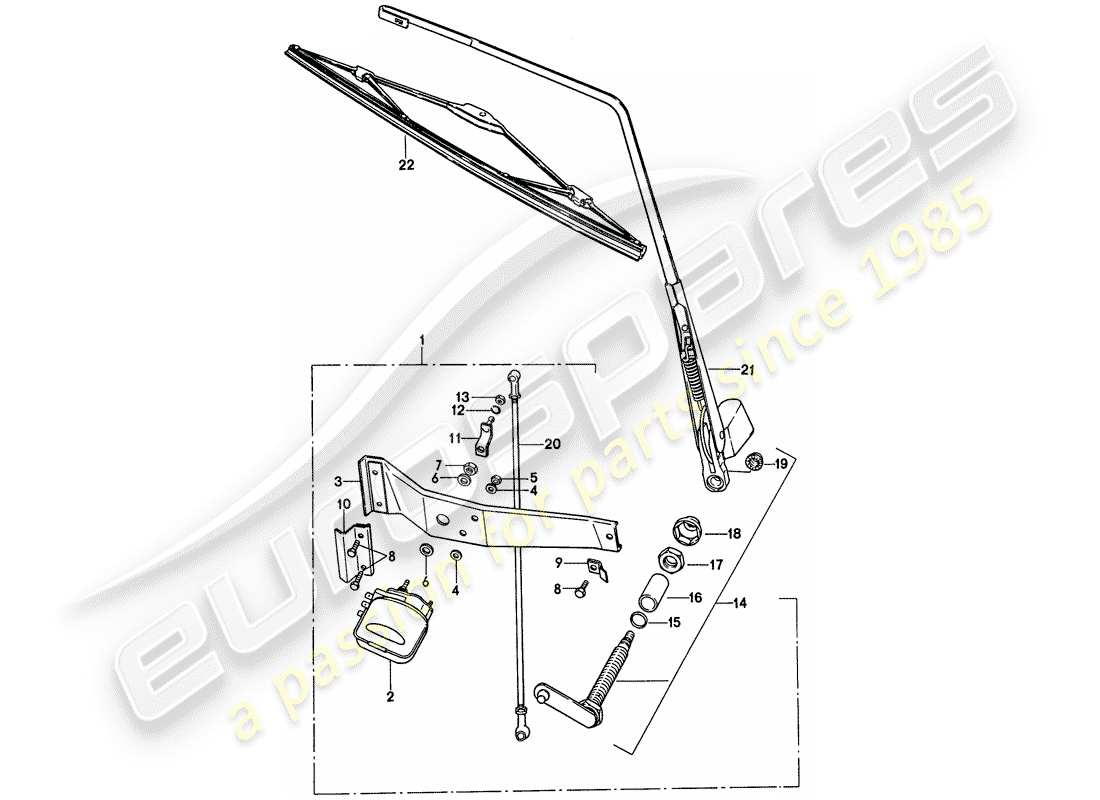 porsche 911 (1974) rear window wiper - d - mj 1976>> part diagram