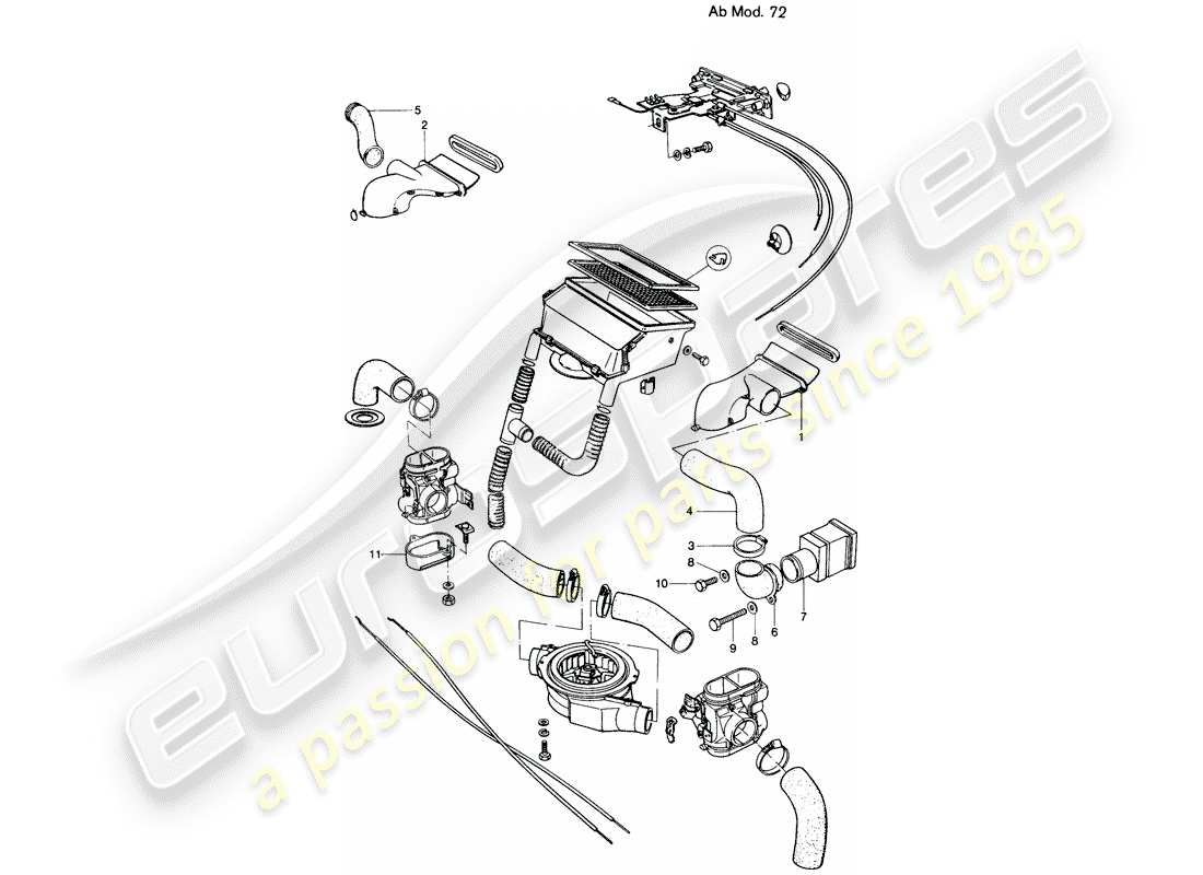 porsche 914 (1975) ventilation - heater - d - mj 1972>> part diagram