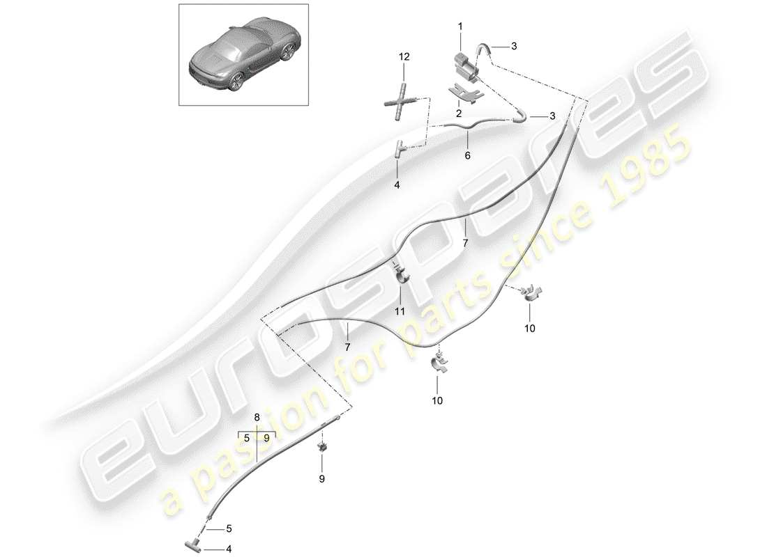 porsche boxster 981 (2013) exhaust system part diagram