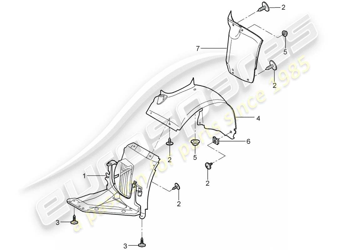 porsche cayman 987 (2006) trims part diagram