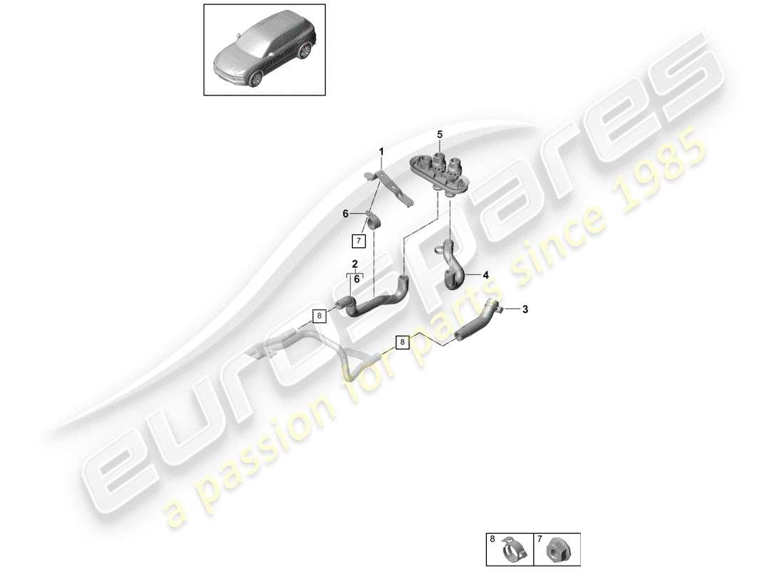 porsche cayenne e3 (2020) heater part diagram