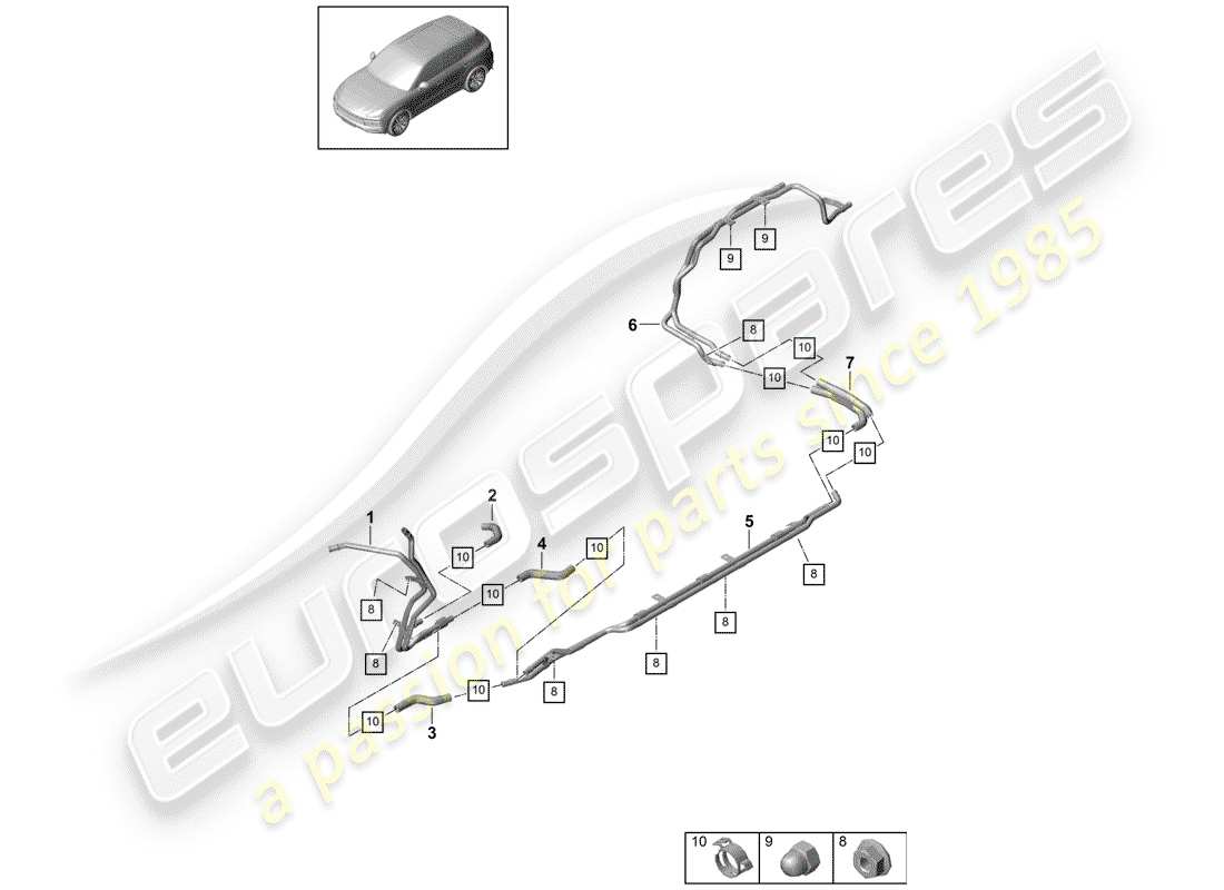 porsche cayenne e3 (2018) heater part diagram