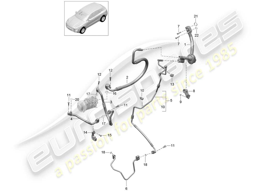 porsche macan (2015) refrigerant circuit part diagram