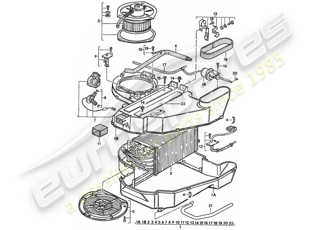 porsche 944 (1982) air conditioner part diagram