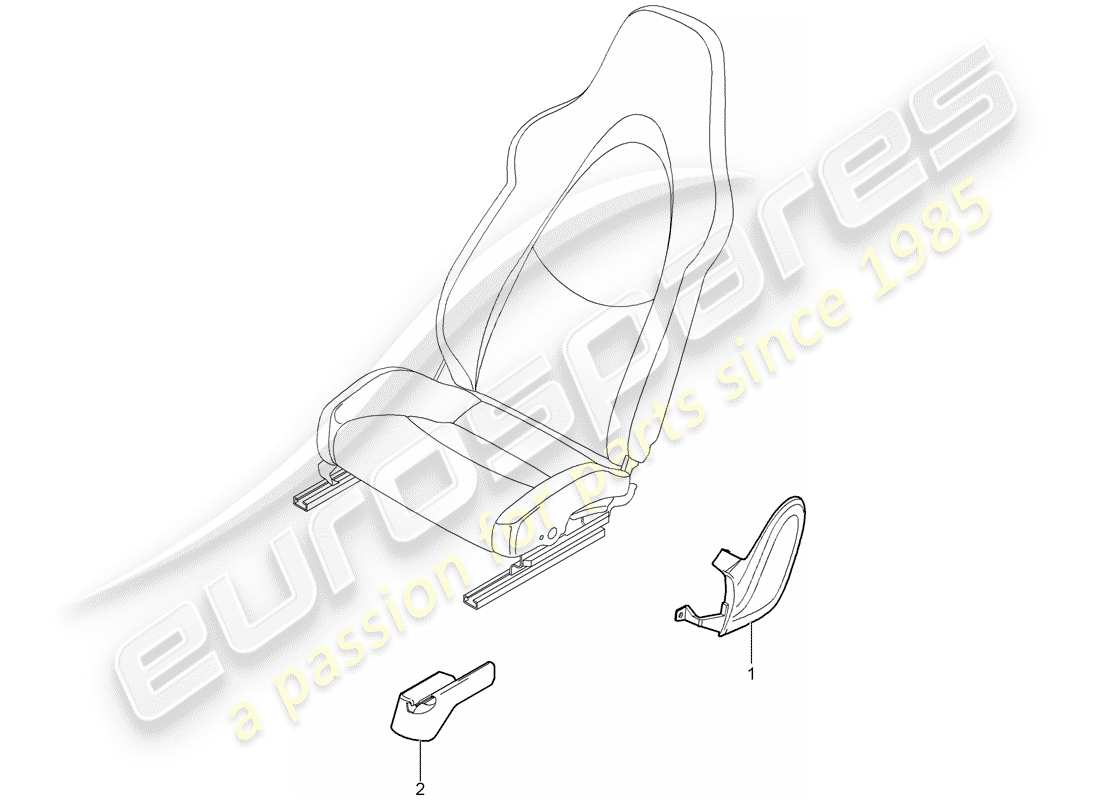 porsche 997 (2008) front seat part diagram