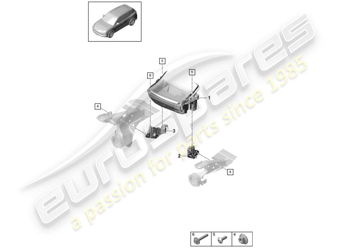 porsche cayenne e3 (2019) head-up display part diagram