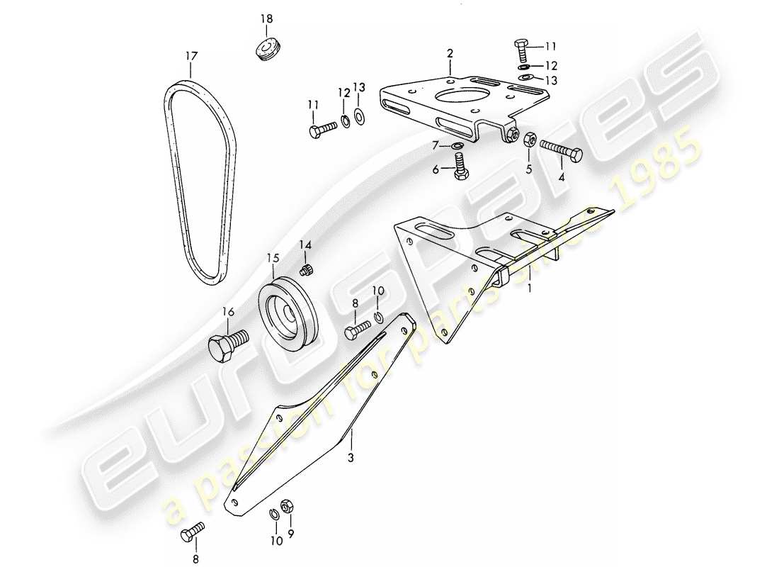 porsche 911/912 (1968) mount - driving mechanism - air conditioner - d >> - mj 1968 part diagram