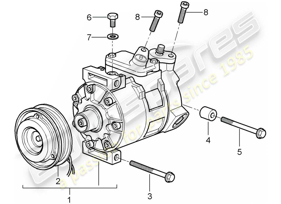 porsche cayman 987 (2006) compressor part diagram