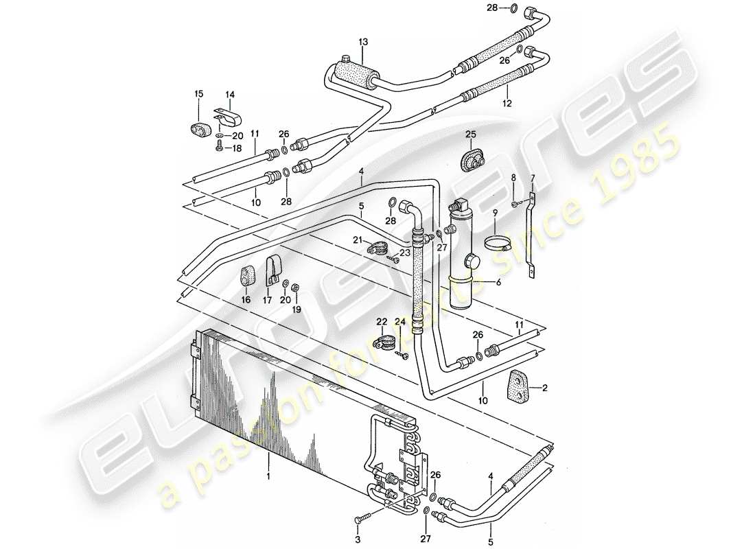 porsche 959 (1987) air conditioner 2 part diagram