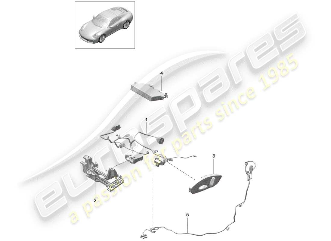 porsche 991 gen. 2 (2017) wiring harnesses part diagram